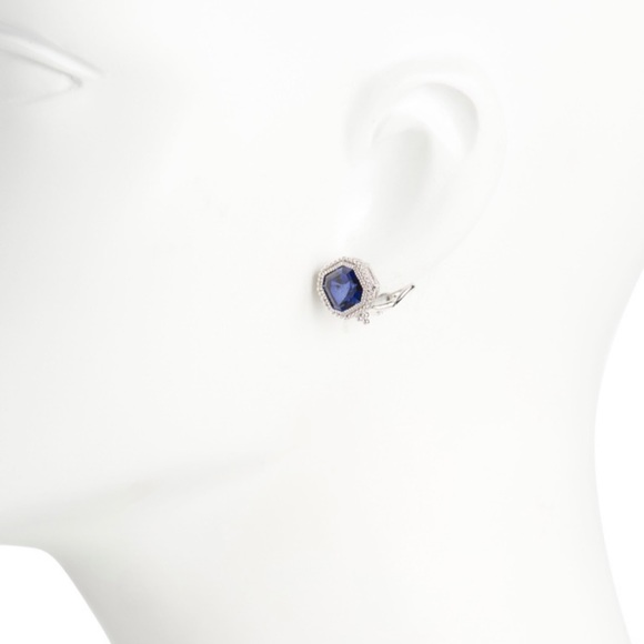 NWT Judith Ripka Asscher-cut Blue Sapphire Estate Stud Earrings - Picture 11 of 11